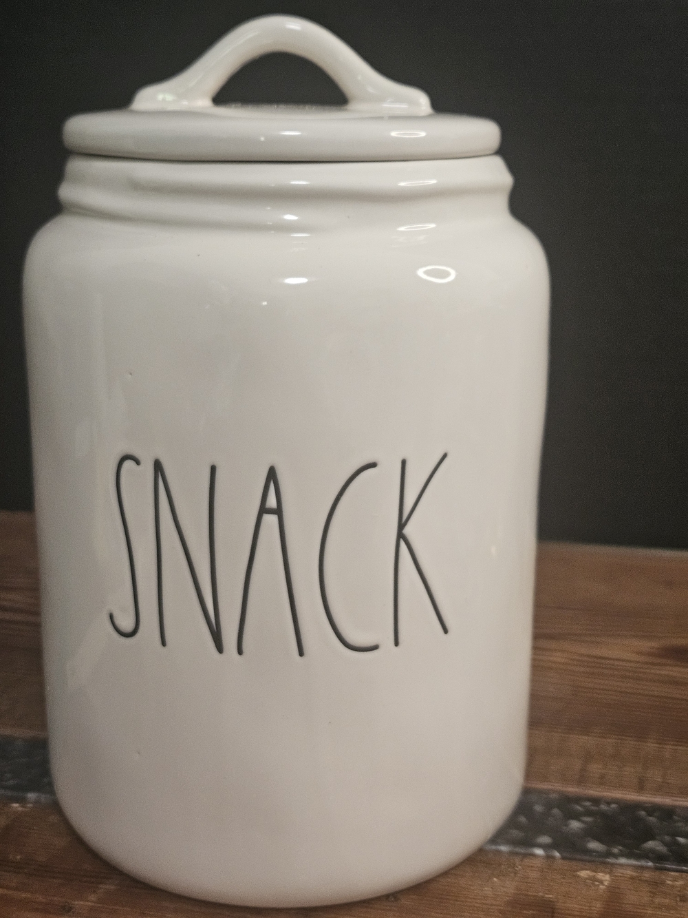 Rae Dunn Ceramic Snack Jar - White